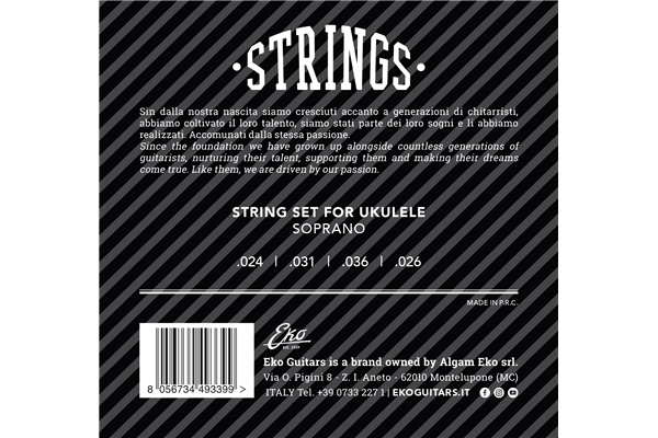 Eko Guitars - Ukulele Soprano Strings Medium Set/4